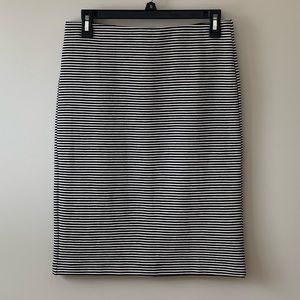 LOFT black and white striped pencil skirt
